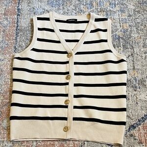 Striped Sleeveless Sweater Vest